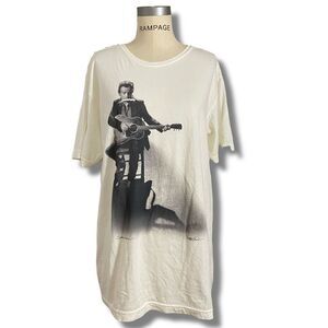 Clinch Women’s Size XL Bruce Springsteen Acoustic Tee Shirt White Vintage Top